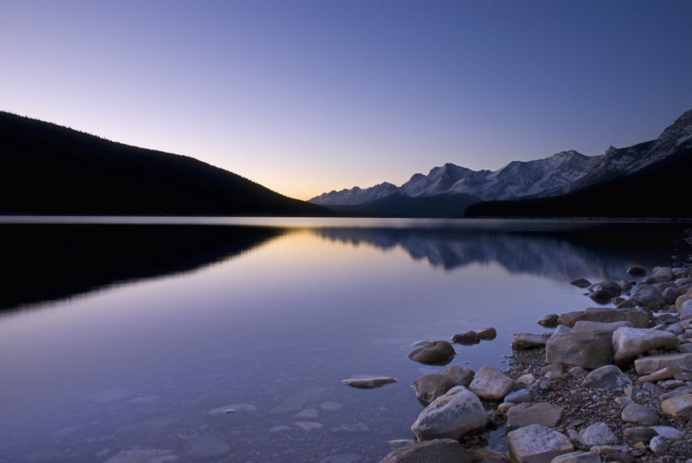 Sunrise On The Upper Lake Of Kananaskis Alberta Canada Canvas Art - Philippe Widling Design Pics (19 x 12)