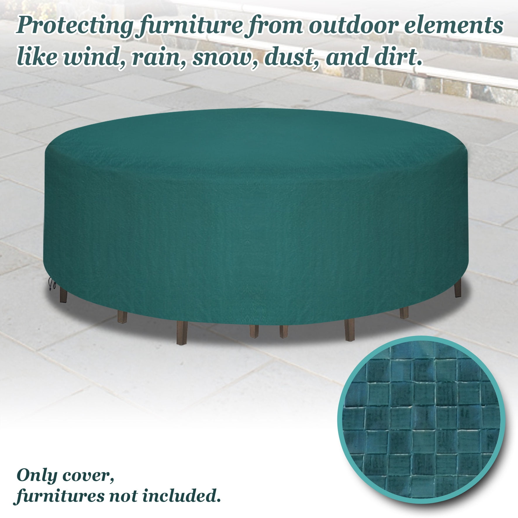 Sunrise Outdoor Garden Furniture Cover, Protection for Round Square Table and Chair Set - Green
