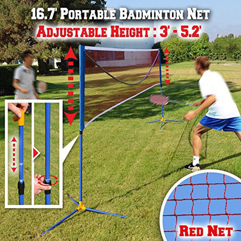 Sunrise Outdoor Portable Badminton Net Volleyball Tennis Net W