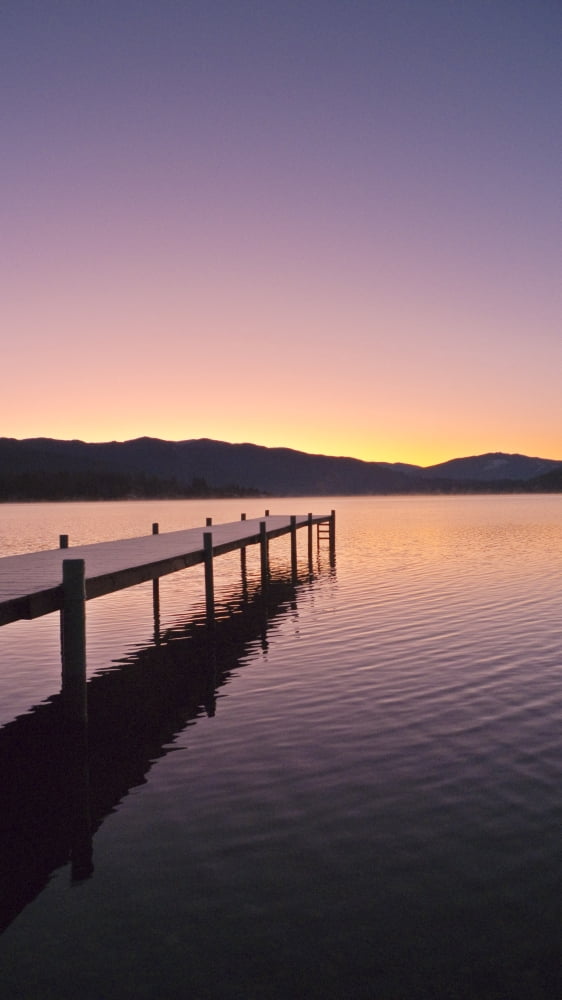 Sunrise Over A Dock In Lake Whatcom During Winter Bellingham Washington Usa Canvas Art - Kevin Smith Design Pics (10 x 18)