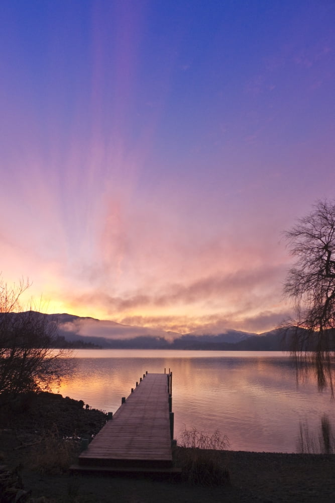 Sunrise Over A Dock In Lake Whatcom During Winter Bellingham Washington Usa Canvas Art - Kevin Smith Design Pics (11 x 17)