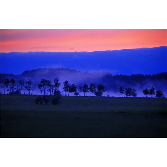 Sunrise Over Field with Trees Poster Print by Jason Witherspoon, 34 x 22 - Large
