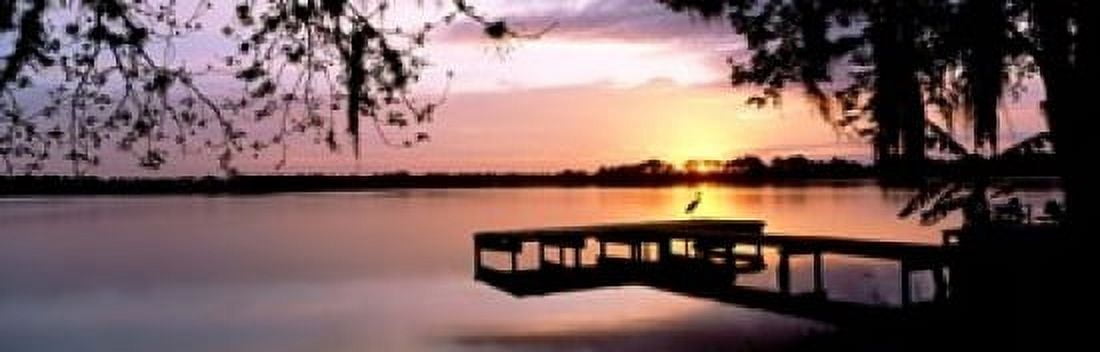 Sunrise Over Lake Whippoorwill Orlando Florida USA Canvas Art - Panoramic Images (18 x 6)
