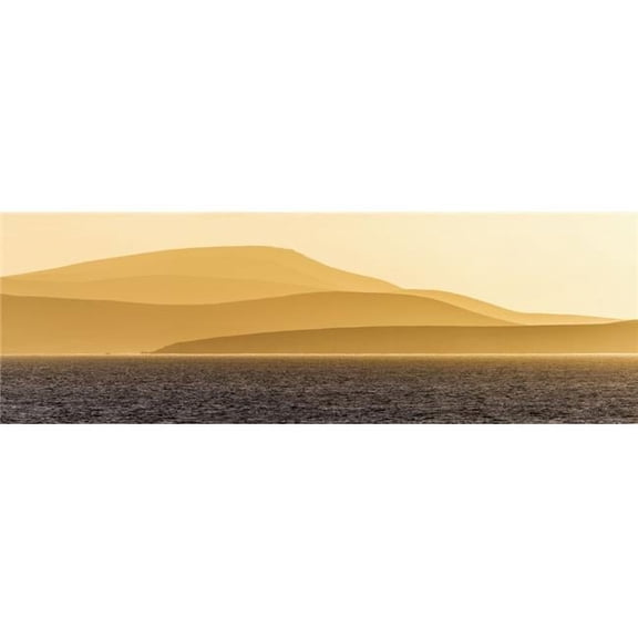 Sunrise Over Orange Hills & Blue Ocean - Antarctica Poster Print by Nick Dale, 26 x 8
