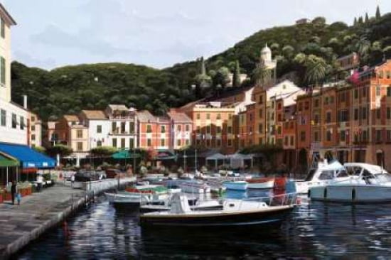 Sunrise Over Portofino Canvas Art - Bill Saunders (12 x 18)