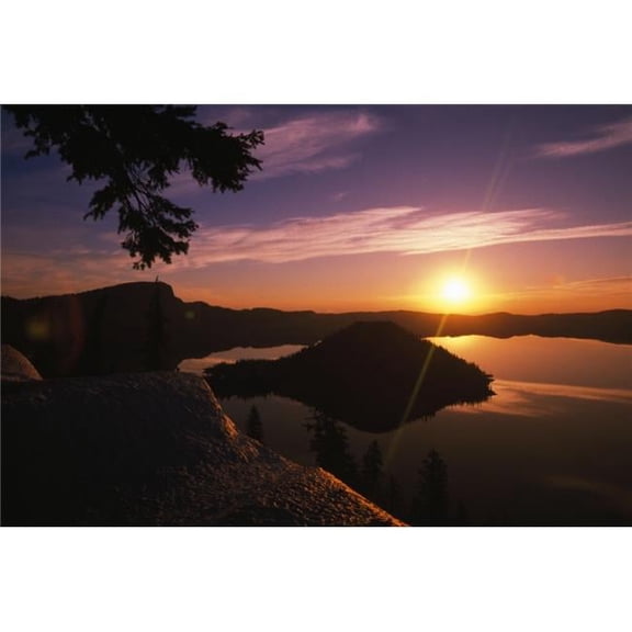Sunrise Over Wizard Island At Crater Lake National Park Poster Print by Natural Selection Craig Tuttle, 36 x 24 - Large
