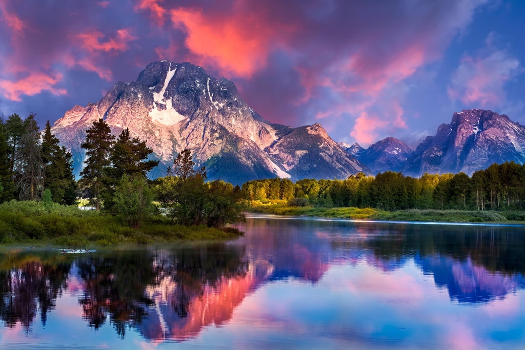 Sunrise at Oxbow Bend Grand Teton National Park Landscape Poster