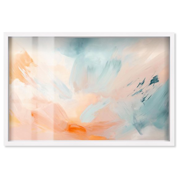 Sunrise Palette I Shadowbox Print Trendy Wall Art by Art Remedy, White Frame, 54 x 36