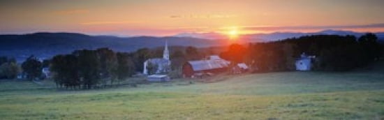Sunrise Peacham VT USA Canvas Art - Panoramic Images (36 x 12)