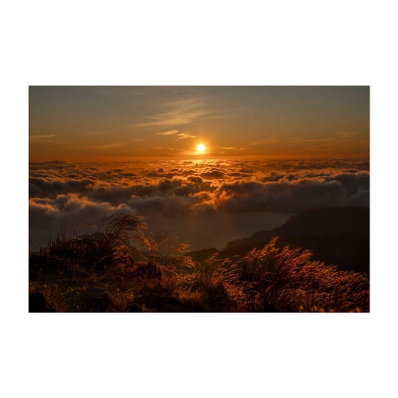Sunrise at Pico do Areiro in Madeira - Madeira Portugal Photography Sunset Landscape Nature Mountain Scenic Wilderness Unframed Wall Art Print 4 x 6 inches