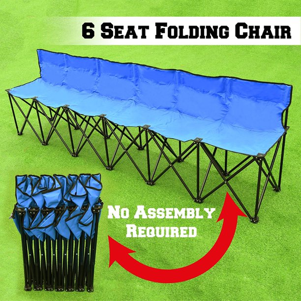 Sunrise Portable Outdoor 6 Person Sideline Bench Folding Team Sport