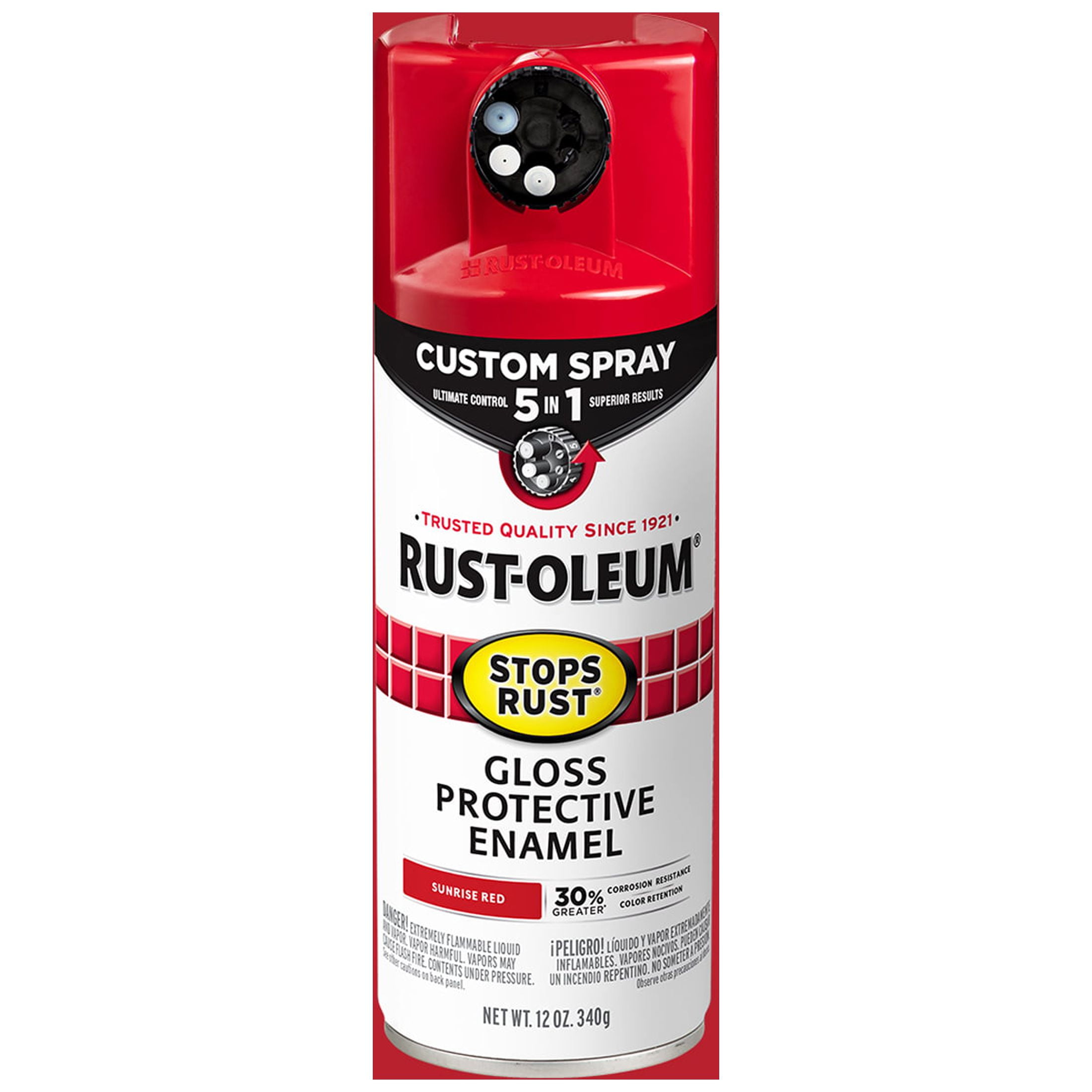 Sunrise Red, RustOleum Stops Rust Custom Sprays 5 in 1 Gloss Spray