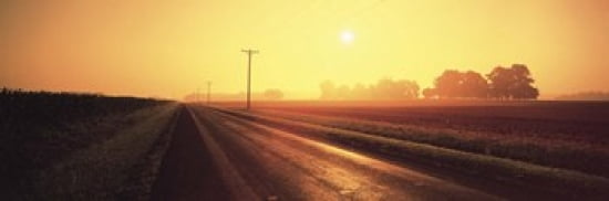 Sunrise Road Maryland USA Canvas Art - Panoramic Images (36 x 12)