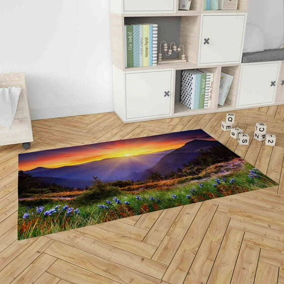 Sunrise Rug, Gift For Him Rugs, Nature Landscape Rugs, Kitchen Rug, Hallway Rug, Landscape Rugs, Mountain Landscape Rugs, Entry Rugs, 2.6'x5' - 80x150 cm