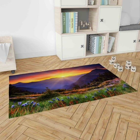 Sunrise Rug, Gift For Him Rugs, Nature Landscape Rugs, Kitchen Rug, Hallway Rug, Landscape Rugs, Mountain Landscape Rugs, Entry Rugs, 3.3'x5' - 100x150 cm
