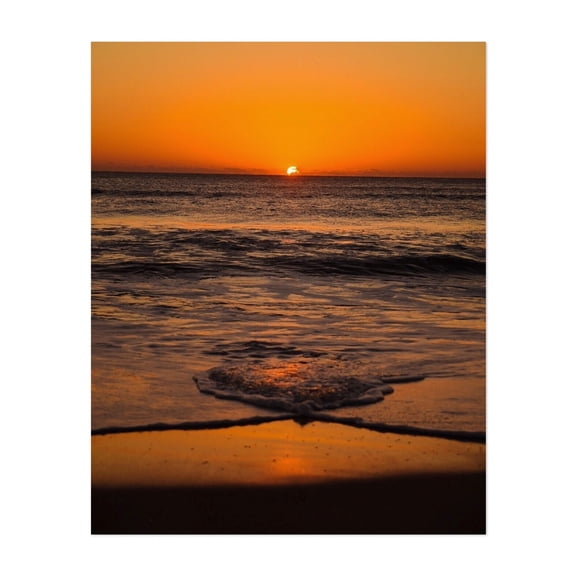 Sunrise in Saint Augustine Beach - St. Augustine Beach Florida Photography Sunset Beach Ocean Seascape Nature Coast Waves Unframed Wall Art Print 6 x 8 inches