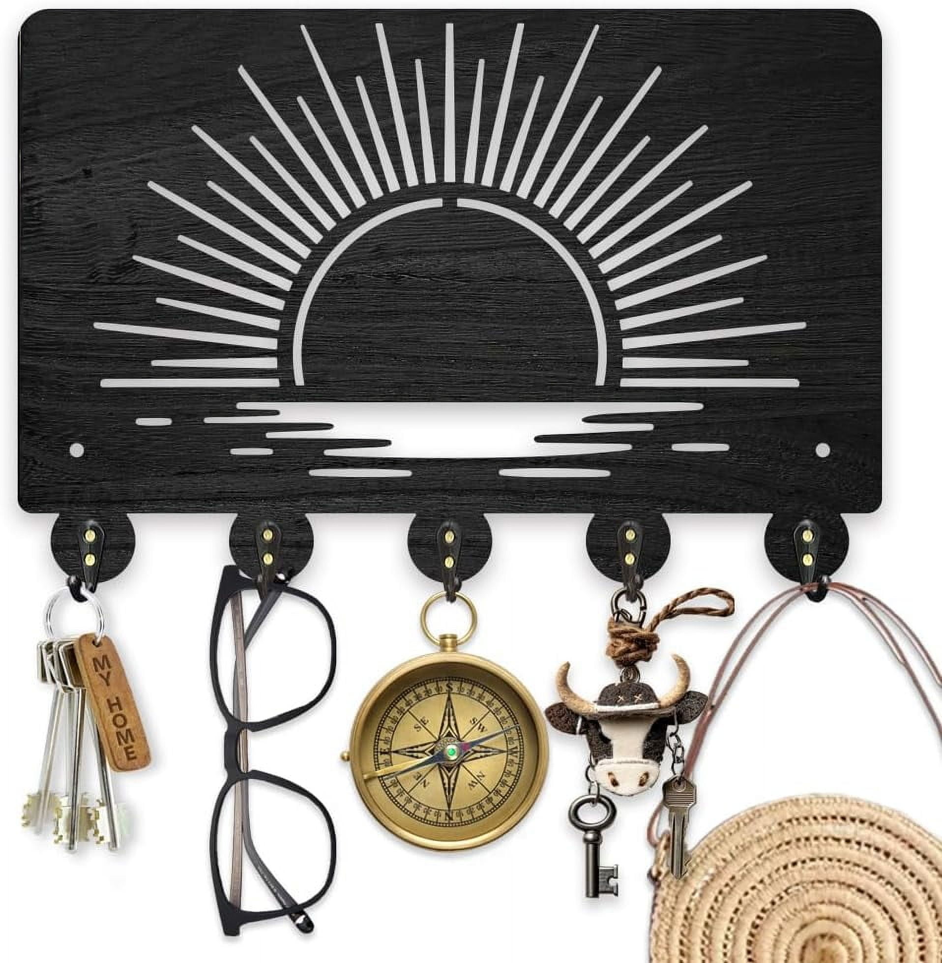 Sunrise Sea Wood Key Holder forWall 11.8x7.8inch Romantic Scenery Wall ...