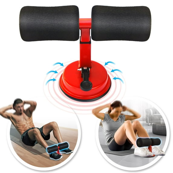Sunrise Sit Up Bar Adjustable Sit Up Assistant Device Household Fitness Equipment for Body Abdominal Stretching Muscle Training(Red with black)