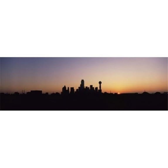 Sunrise Skyline Dallas TX USA Poster Print by - 36 x 12