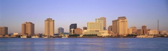 Sunrise Skyline New Orleans Louisiana USA Canvas Art - Panoramic Images (38 x 12)