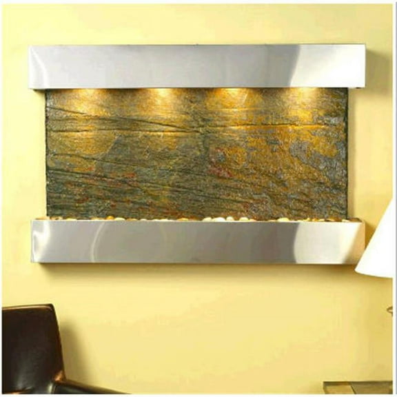 Sunrise Springs - Green Natural Slate Wall Fountain