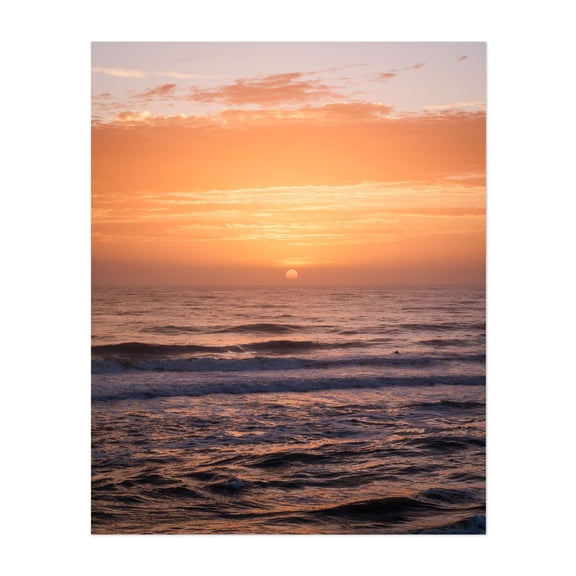 Sunrise at St. Augustine Beach - St. Augustine Beach Florida Photography Sunset Ocean Seascape Waves Coastal Beach Landscape Unframed Wall Art Print 20 x 24 inches