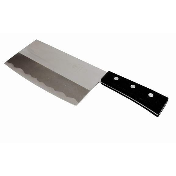 Sunrise Stainless Steel Veggie / Meat/ Poultry Cleaver Knife with Black Rubber Handle (6.85" L x 3.5" W)