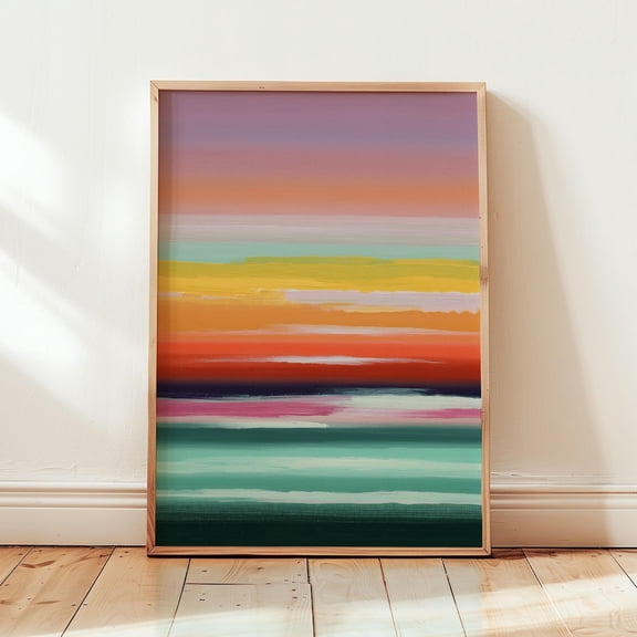 Sunrise Strata Sunset Print Warm Horizon Decor Unframed Paper Print