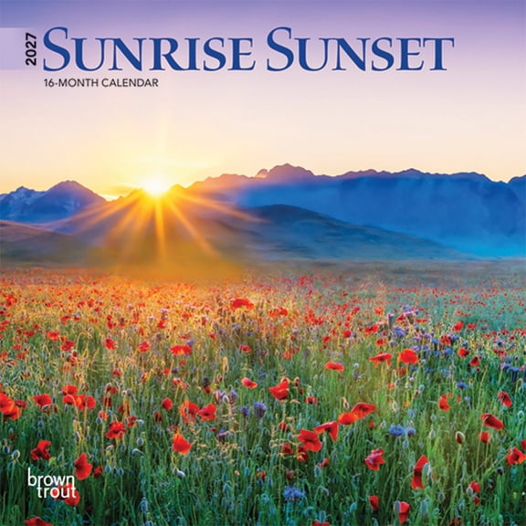 Sunrise Sunset 2027 7 X 14 Inch (Hanging) Monthly Mini Wall Calendar, (Paperback)