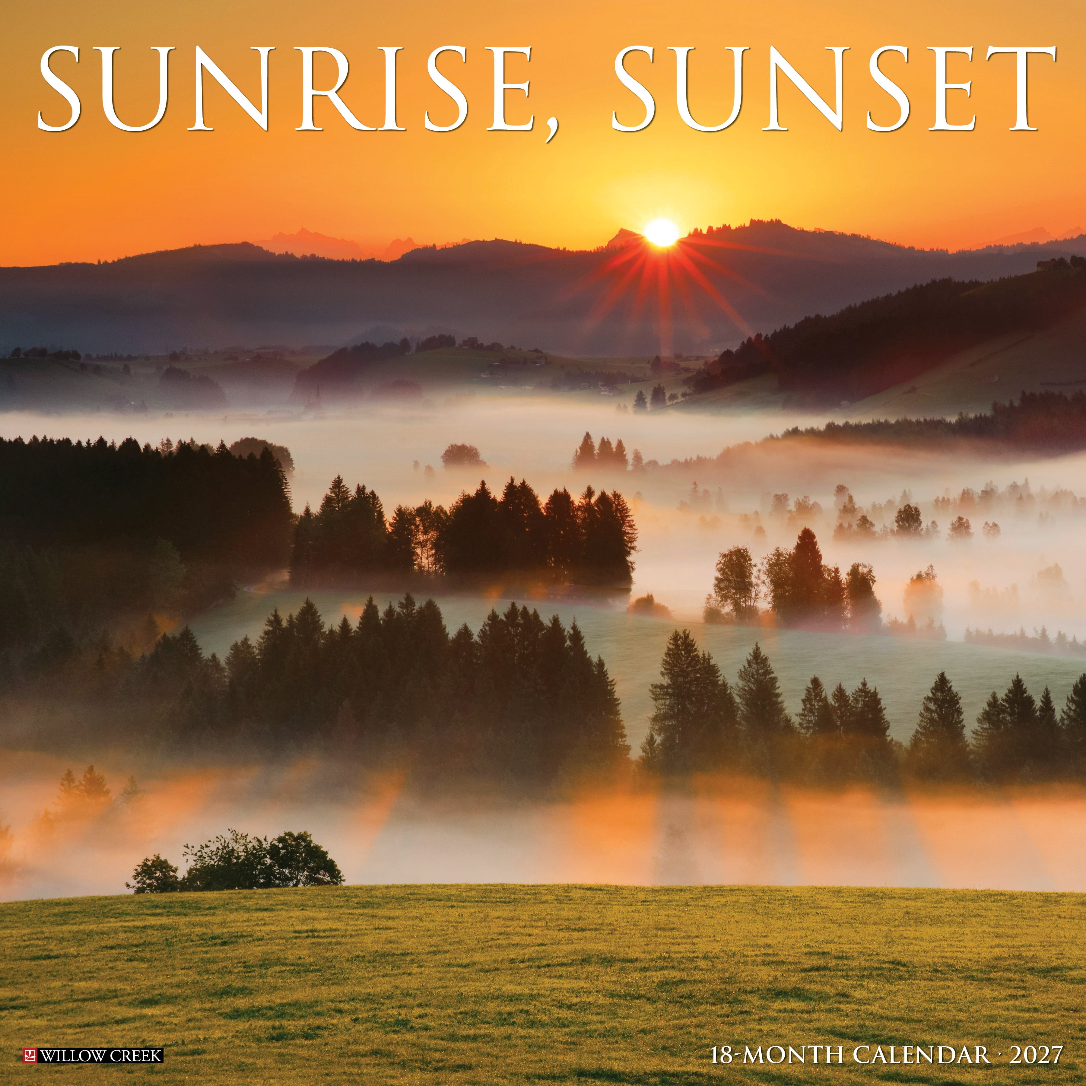 Willow Creek Press, Sunrise, Sunset 2027 Wall Calendar