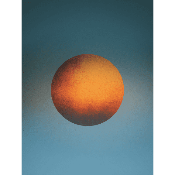 Sunrise Sunset Abstract Sphere Canvas Wall Art, Round Shape Dusk Print for Living Room, Bedroom, Office and Cafe Decor