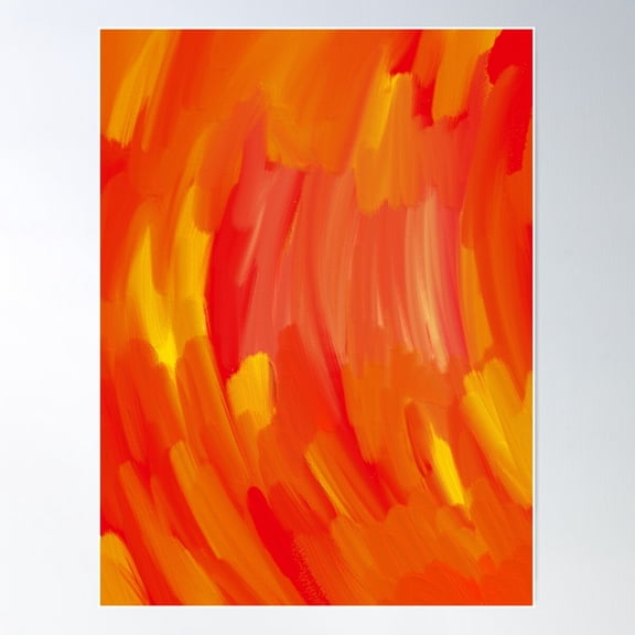 Sunrise Sunset Flames Fire Vibrant Bright Colorful Warm Tones Oil Paint Contemporary Wall Decor Poster Wall Art, Modern Wall Decor For Living Room Bedroom, 8x12 UNFRAMED