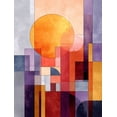 thumbnail image 1 of Sunrise Sunset Geometric Abstract Canvas Print Apartment Hotel Decor, 1 of 8