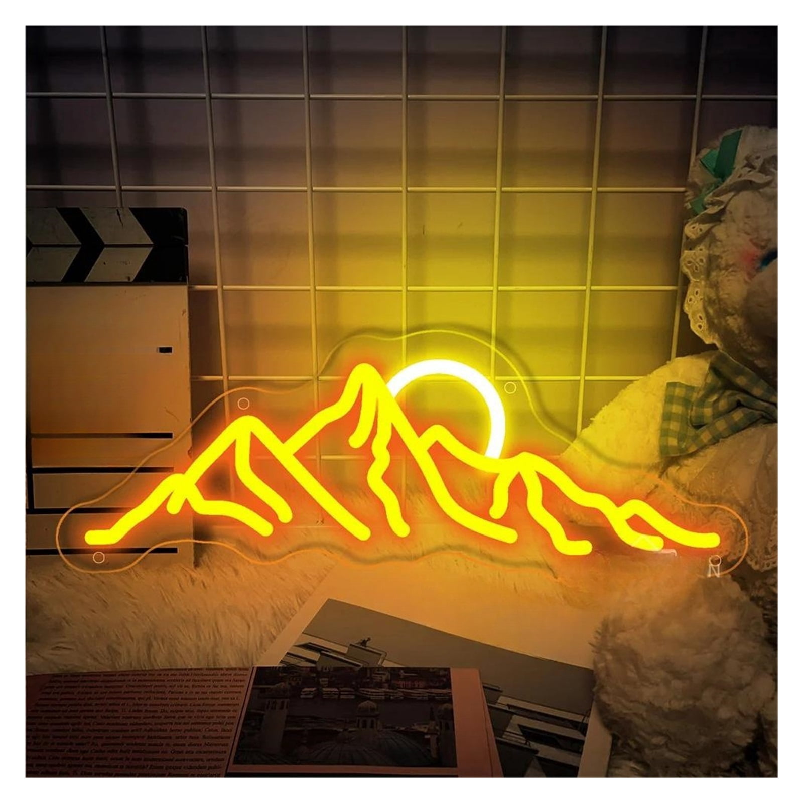 Sunrise Sunset Neon Led Sign Moutain And Sun Neon Sign Bedroom Neon ...