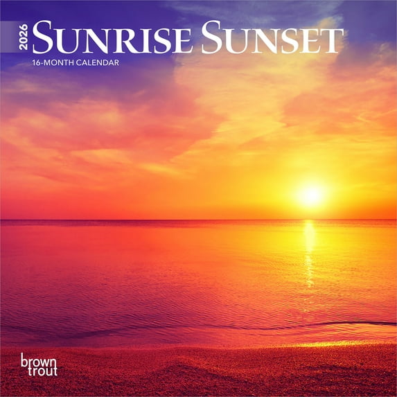 Sunrise Sunset | 2026 7x14" (Hanging) Monthly Mini Wall Calendar | BrownTrout