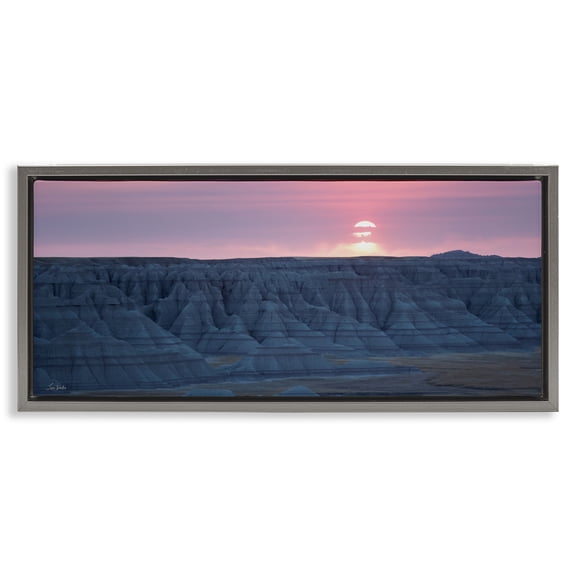 Stupell Industries Sunrise Symphony Pink Sky Gray Framed Floater Canvas Wall Art, design by Lori Deiter