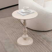 Sunrise Tech Vintage Metal Coffee Table, Round Side Table with [Wood/Glass/Marble] Top, Retro Accent Nightstand for Living Room, Bedroom, Small Spaces