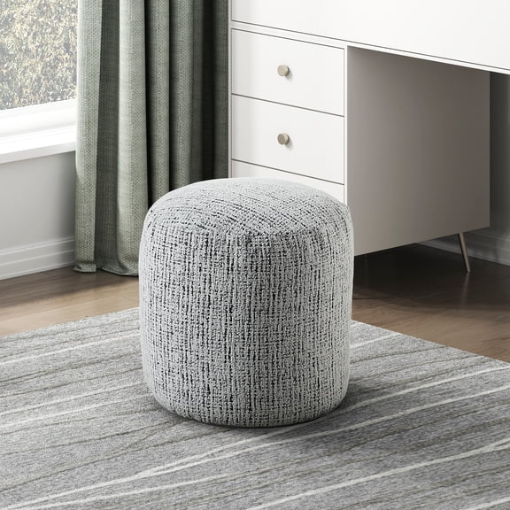 Sunrise Tech Modern Cylindrical Pouf Chenille Fabric Upholstery Ottoman, Footstool, Non-Slip Floor Pouf and Bean Bag Chair, 1pc Sitting Pouf for Living Room, Bedroom, Dorm, Nursery, Multi Color
