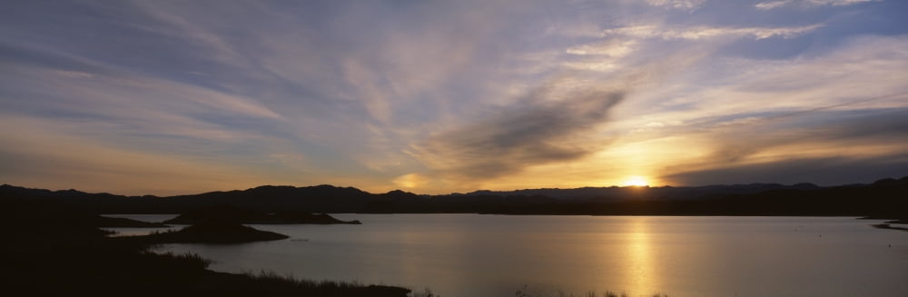 Sunrise Temple Bar Lake Mead Recreational Area AZ USA Canvas Art - Panoramic Images (36 x 12)
