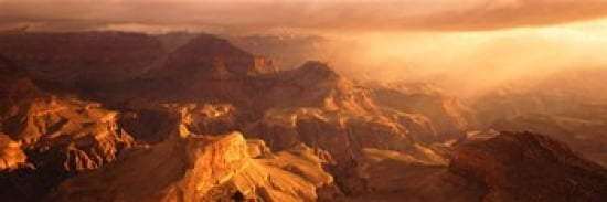 Sunrise View From Hopi Point Grand Canyon AZ Canvas Art - Panoramic Images (36 x 12)