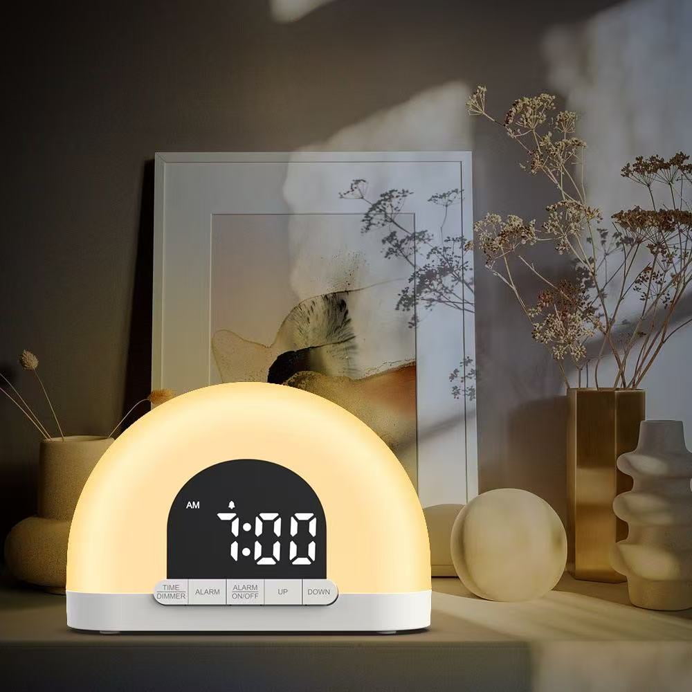 Sunrise Wake Up Light Alarm Clock for Kids, Adults, Heavy Sleepers, Bedroom, Sunlight Alarm Clock with Sunrise Simulation, Dual Alarms, Night Light