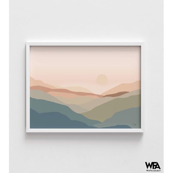 Sunrise Wall Art Print, Framed Landscape Wall Decor, Minimalist Nature Wall Decor, Colorful Wall Decor, Framed Wall Art, Oversized Wall Art
