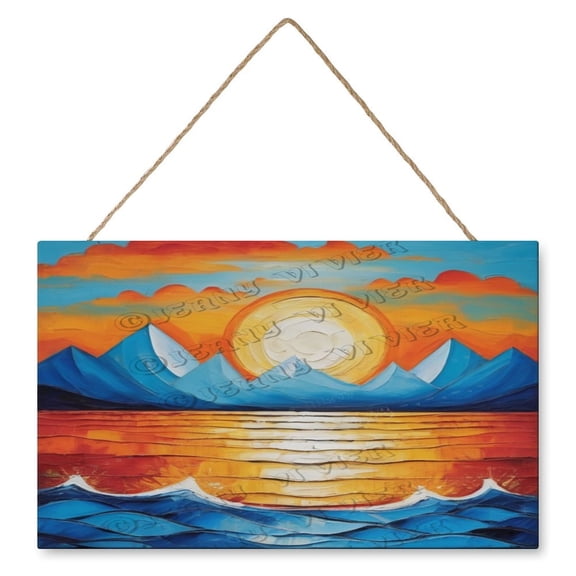 Sunrise Wall Art Wooden Sign Shabby Chic Country Decor Vintage Pictures for Bedroom Bathroom Kitchen Wall Decorations Bar Interior Decor 10"x16" Wooden Hanging Signs