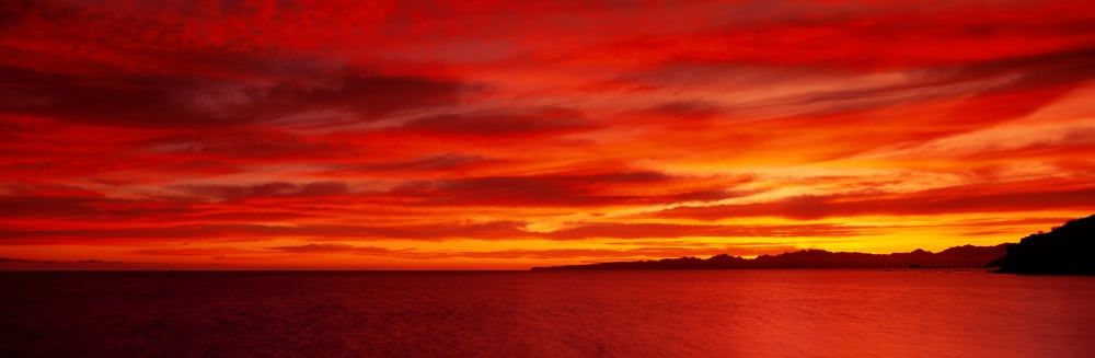 Sunrise Water Mulege Baja California Mexico United States Canvas Art - Panoramic Images (36 x 12)