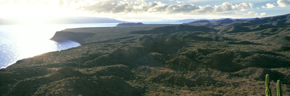 Sunrise above a ridge Bay of Conception Sea of Cortez Mulege Baja California Sur Mexico Canvas Art - Panoramic Images (27 x 9)