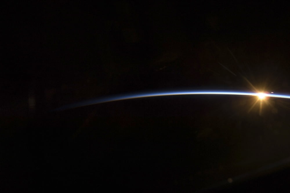 Sunrise as viewed in space Canvas Art - Stocktrek Images (34 x 23)