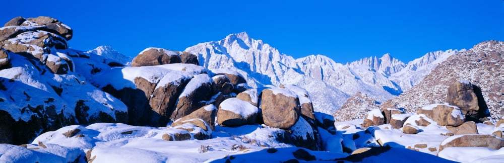 Sunrise at 14494 feet Mount Whitney near Lone Pine California Canvas Art - Panoramic Images (36 x 12)