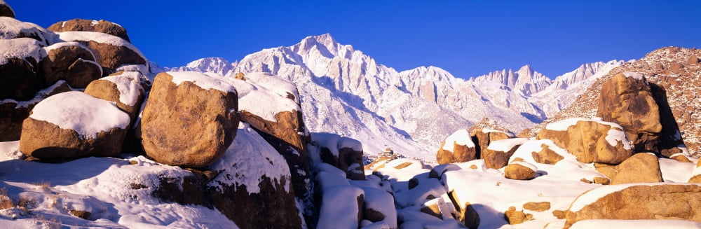 Sunrise at 14494 feet Mount Whitney near Lone Pine California Canvas Art - Panoramic Images (36 x 12)