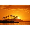 Sunrise at Kahala Beach Wai_alae Beach Park with rays of the sun in a