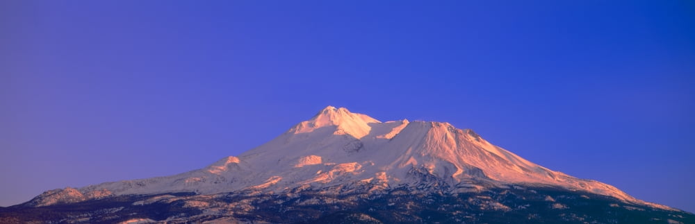Sunrise at Mount Shasta California Canvas Art - Panoramic Images (27 x 9)
